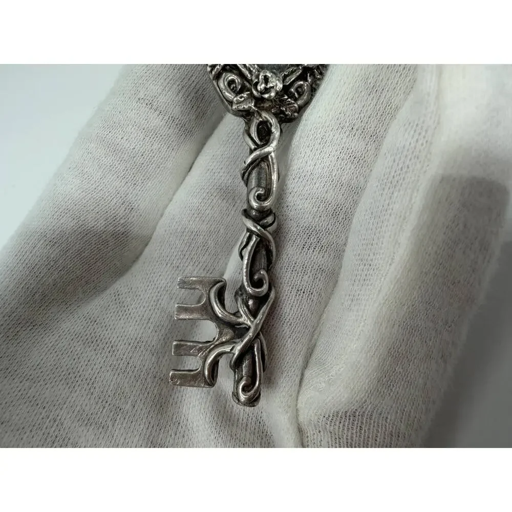 Andrea Barnett 1993 Sterling Silver Rose Floral Key Brooch Scarf Clip 17.7g